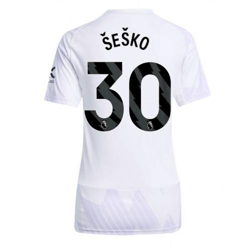 Fotballdrakt Dame Manchester United Benjamin Sesko #30 Bortedrakt 2025-26 Kortermet
